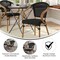 Merrick Lane Mael Stacking Thonet Bistro Style Chair with Arms, Textilene Seat, and Bamboo Finished Metal Frame for Indoor/Outdoor Use
